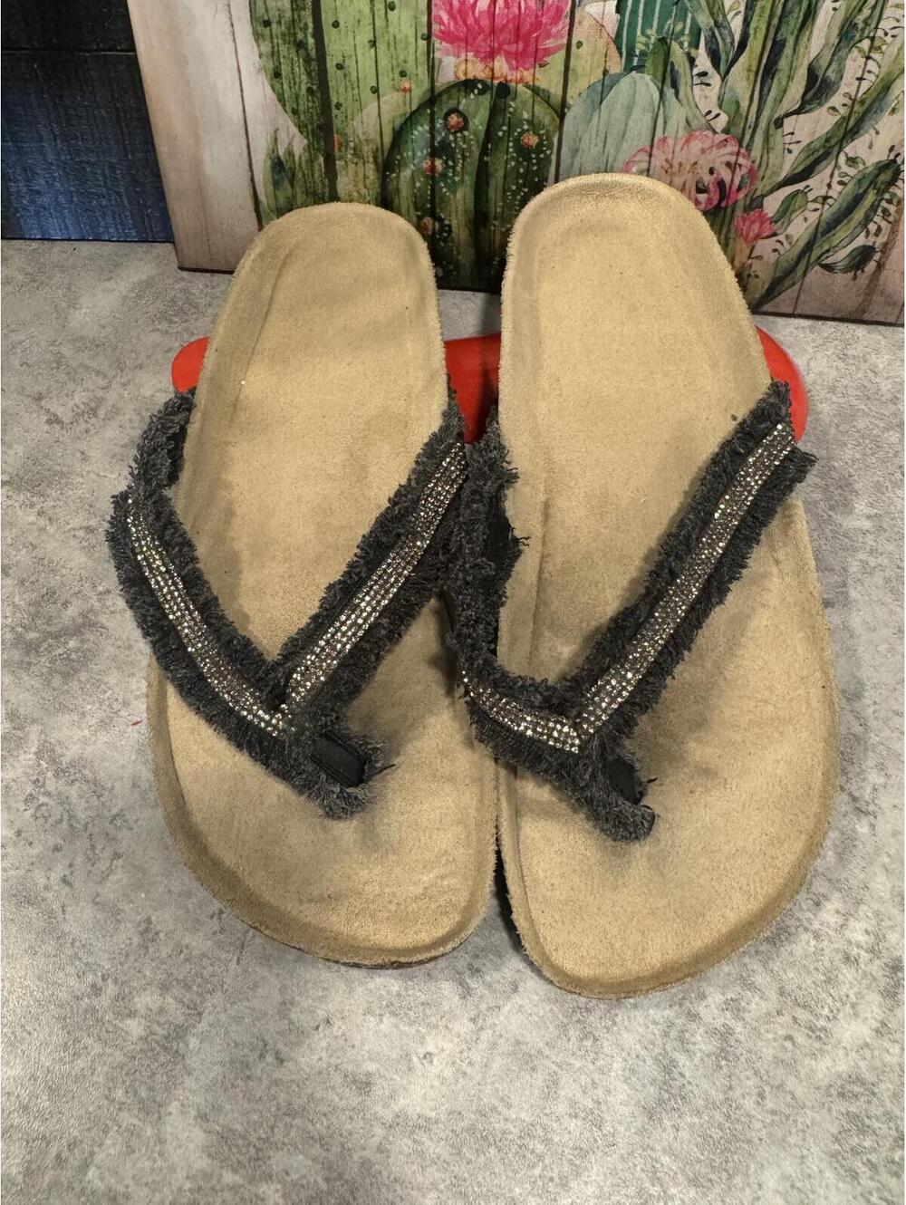 Maurices Black Sandals with Cork Footbed Women's Size 9/10